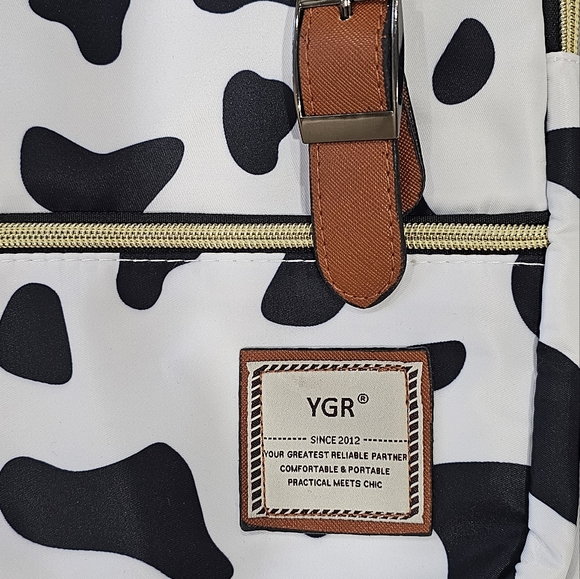 YGR school business travel backpack  cow print new - Picture 3 of 15
